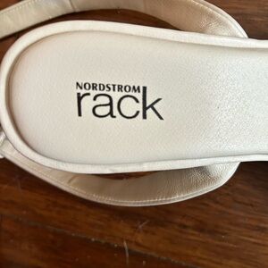 Nordstrom White Sling Back Buckle Heel Women’s Shoes